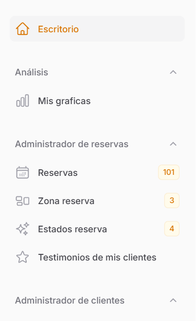 Menú de EmpreAgenda